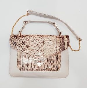 Snakeskin and Leather Shoulder Bag